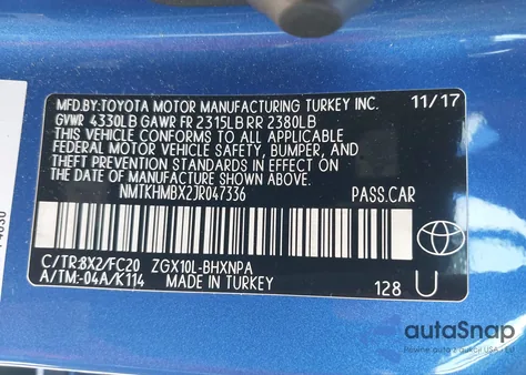 2018 Toyota C-Hr Xle from USA, damaged, VIN NMTKHMBX2JR047336